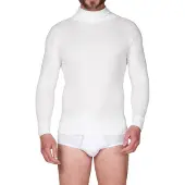 Beeren Heren Thermo Colshirt - Lange mouwen - Warm thermoshirt hoge hals - Wit / XL