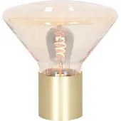 Steinhauer Tafellamp Ambiance 3401ME - Eigentijds messing met amberkleurig glas - - Binnen Gebruik