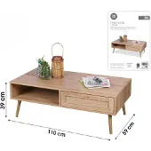 AC-DÉCO SALONTAFEL MET 1 LADE 110X59XH39CM