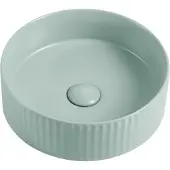 Guido Gusto Waskom Retro 36x36x11cm mint groen met ribbels inclusief afvoerplug