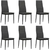 vidaXL Eetkamerstoelen stof donkergrijs 6 st online kopen