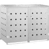 vidaXL Containerberging dubbel 240 L roestvrij staal