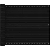 vidaXL Balkonscherm 75x400 cm HDPE zwart