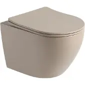 Guido Gusto Hangend toilet Pietro randloos inclusief softclose zitting mat beige 49x37x37cm