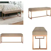 vidaXL Bankje 110x36x45 cm fluweel beige