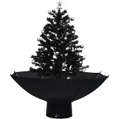 vidaXL Kerstboom sneeuwend met paraplubasis 75 cm PVC zwart