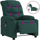 vidaXL Massagestoel elektrisch verstelbaar stof donkergroen