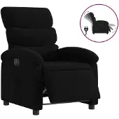 vidaXL Fauteuil verstelbaar elektrisch stof zwart