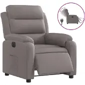 vidaXL Fauteuil verstelbaar elektrisch stof taupe