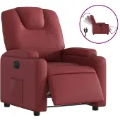 vidaXL Fauteuil verstelbaar elektrisch kunstleer wijnrood