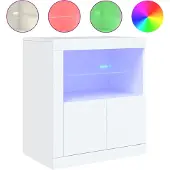 vidaXL Dressoir met LED-verlichting 60,5x37x67 cm wit