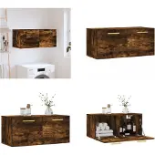 vidaXL Wandkast 80x36,5x35 cm bewerkt hout gerookt eikenkleurig