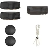 vidaXL Tuinmeubelhoezen voor loungebed 2 st 10 oogjes rond Ø236x67 cm