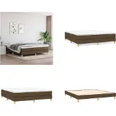 vidaXL Boxspring bed stof donkerbruin 160x200 cm