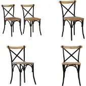 vidaXL Kruisstoelen 2 st massief mangohout zwart