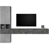Pesaro Mobilia TV-wandmeubel set Berlin in grijs beton met Oxid