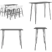 vidaXL 7-delige Barset zwart en wit