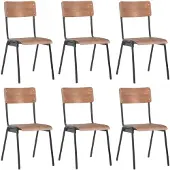 vidaXL Eetkamerstoelen 6 st multiplex bruin