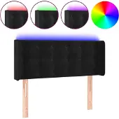 vidaXL Hoofdbord LED 93x16x78/88 cm fluweel zwart