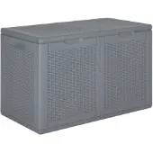 vidaXL Tuinopslag, grijs, PP-rotan, 180 liter