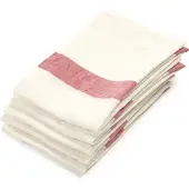 Libeco Theedoek Porticcio Red Linnen (Set van 6)