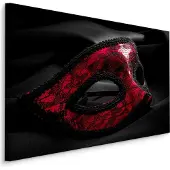 Karo-art Schilderij - Carnival masker, zwart/rood, 4 maten, premium print