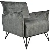 Livin24 Velvet fauteuil Mika grijs