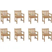 vidaXL Tuinstoelen 8 st massief teakhout