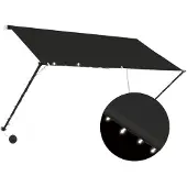 vidaXL Luifel uittrekbaar met LED 250x150 cm antraciet