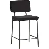 Livin24 Velvet barkruk Espen zwart 64-77 cm