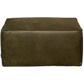 Livin24 Hocker Memphis eco-leer olijfgroen