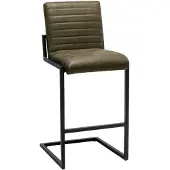 Livin24 Industriële barkruk Block olijfgroen eco-leer 79cm