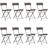 vidaXL Bistrostoelen 8 st inklapbaar poly rattan en staal bruin
