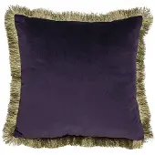 Mars & More kussen fluweel gouden franjes plum 45x45cm