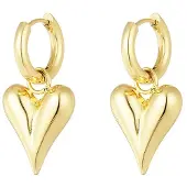 Yehwang 90 NOTES - Big Heart Oorbellen - goudkleurig