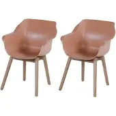 Hartman Tuinstoel Sophie Teak Armchair Natural Teak Italian Terra (set van 2)