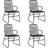 vidaXL Tuinstoelen 4 st 58x59x85,5 cm PVC-rattan zwart