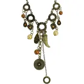 Behave - Oud-Goud Kleurige Ketting met Hangers - 44 cm
