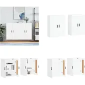 vidaXL Hangkasten 2 st bewerkt hout wit