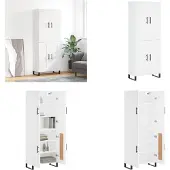 vidaXL -Hoge-kast-69-5x34x180-cm-bewerkt-hout-wit - Hoge Kast - Hoge Kasten - Dressoir - Buffetkast