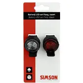 Simson Flexibele fietsverlichting - lichtgewicht - mat zwart - siliconen bevestiging - inclusief batterijen