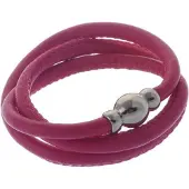 Behave - Wikkelarmband fuchsia - Zilverkleur sluiting - Statement stijl