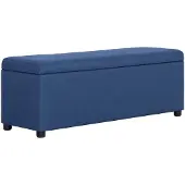 vidaXL Bankje met opbergvak 116 cm polyester blauw