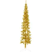 vidaXL Kunstkerstboom half met standaard smal 180 cm goudkleurig