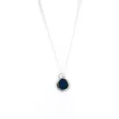 Heaven Eleven - dames ketting - Jasseron met blauwe agaat steen
