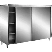 Saro RVS Opbergkasten Met Schuifdeuren Aisi 430, Plat Dak, 1000x600, 700-8070