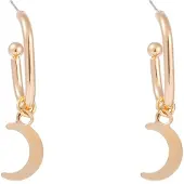 Go Dutch Label Oorknoppen ovale hoop maan Goud