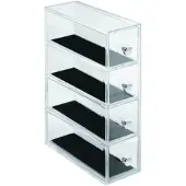 IDesign Tower Clarity voor Juwelen met 4 Laden Transparant (6,6 x 17,7 x 25,2 cm)