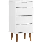 vidaXL Ladekast MOLDE 40x35x82 cm massief grenenhout wit