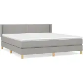 vidaXL Boxspring met matras stof lichtgrijs 180x200 cm